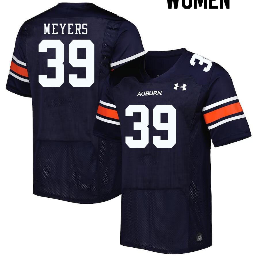 Women #39 Marshall Meyers Auburn Tigers College Football Jerseys Stitched-Navy